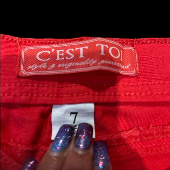 C’ Est Toi Red Label Red Skinny Jeans - Picture 5 of 5